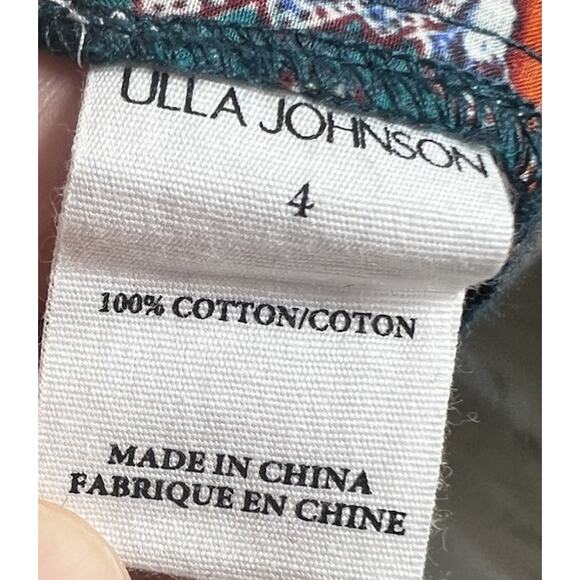 Ulla Johnson X Revolve Smocked Floral Teal Delphinium Lisbet MIDI Dress Size 4 - Picture 12 of 14